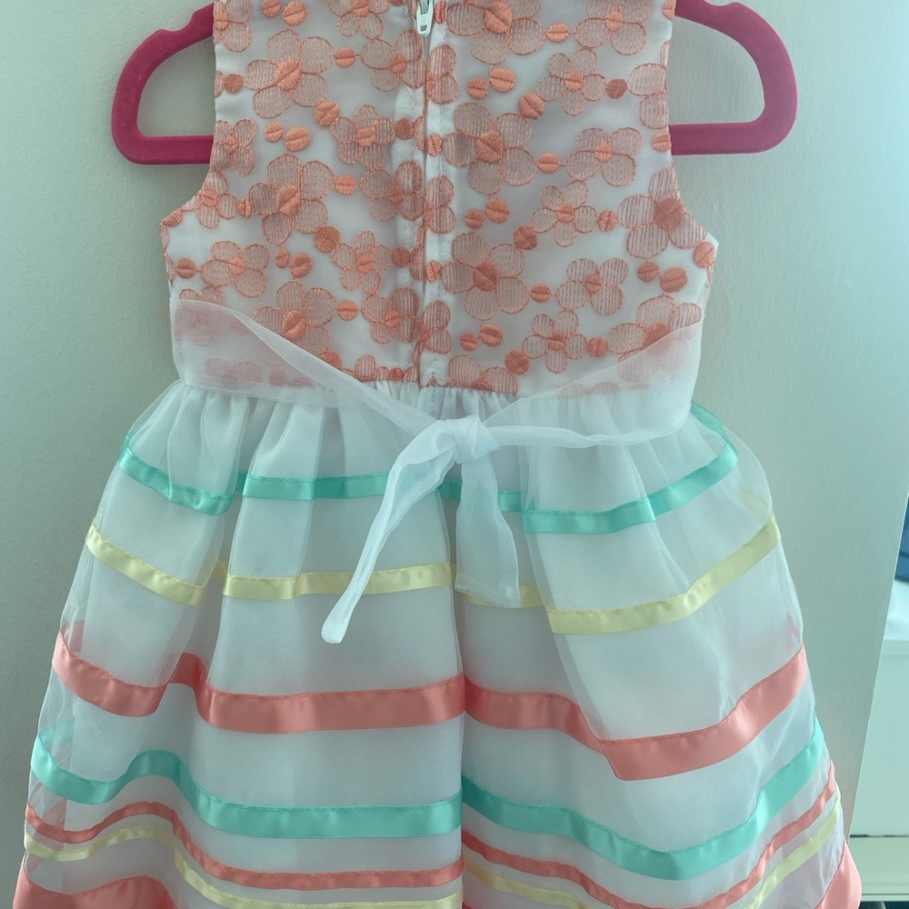 12-18 months pink white blue and yellow dress